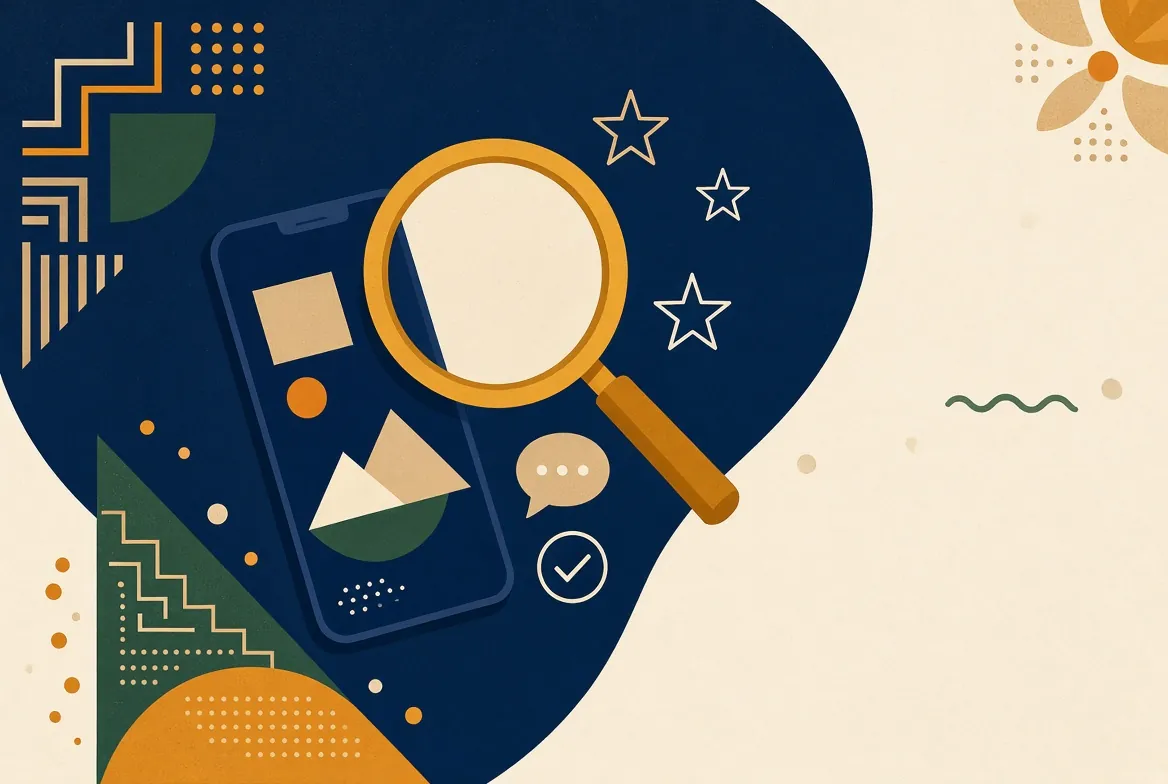 Ilustración de análisis y verificación de la app Creditea